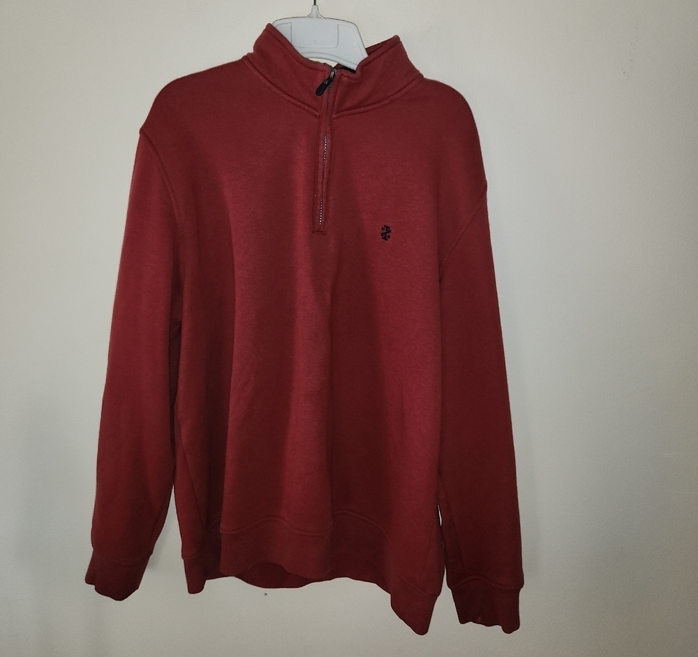 Izod Men's Burgundy 1/4 Zip-Up Pullover